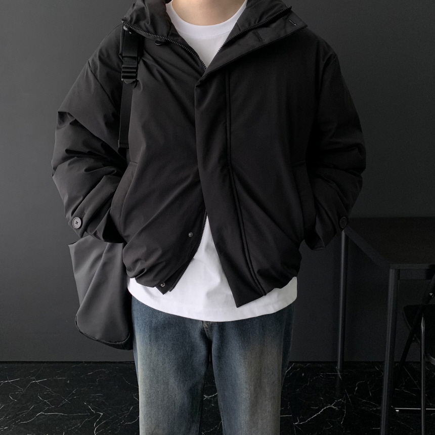빅사이즈패딩 남자숏패딩 웰론패딩 남성후드점퍼 - 상세 이미지 4