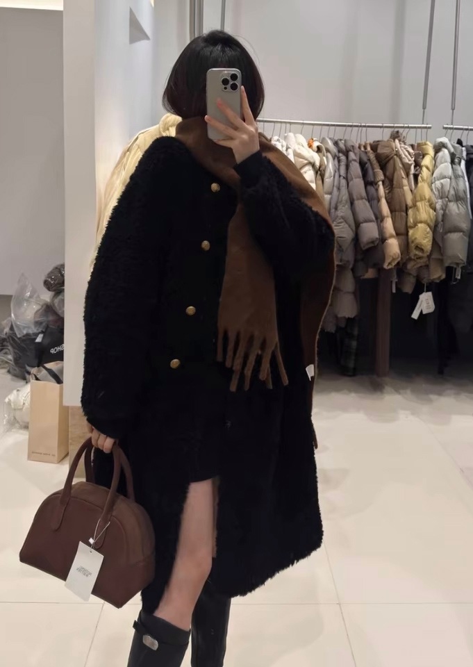 양모 롱코트 여성 뽀글이 코트 3color 이미지 6