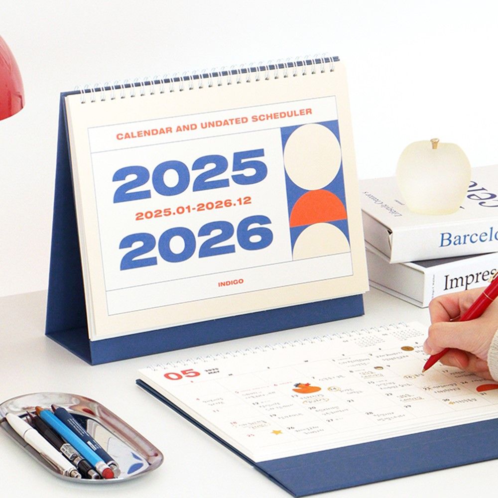 2025년 2년달력 탁상 달력 25년 26년 데스크 캘린더 인디고 2025 2026 - 상세 이미지 4