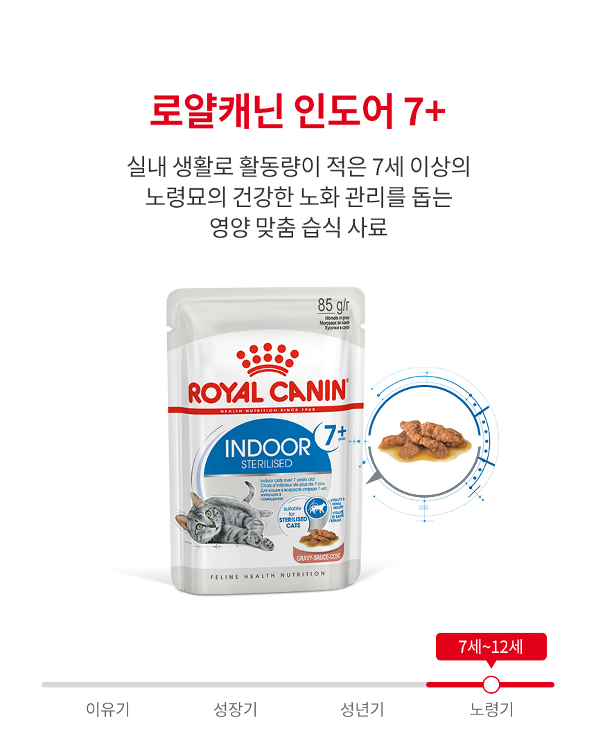 로얄캐닌 캣 인도어 7+ 젤리, 85g, 12개 - 상세 이미지 4