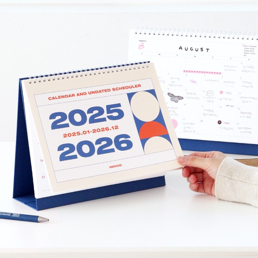 2025년 2년달력 탁상 달력 25년 26년 데스크 캘린더 인디고 2025 2026 - 상세 이미지 3
