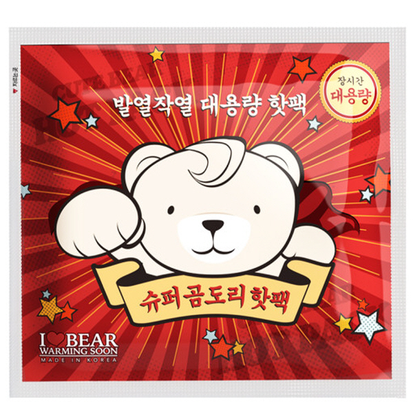 슈퍼곰도리 대용량 핫팩 포켓용 160g 국내생산 주머니난로 군용 군인(10매부터 30매) - 상품 이미지
