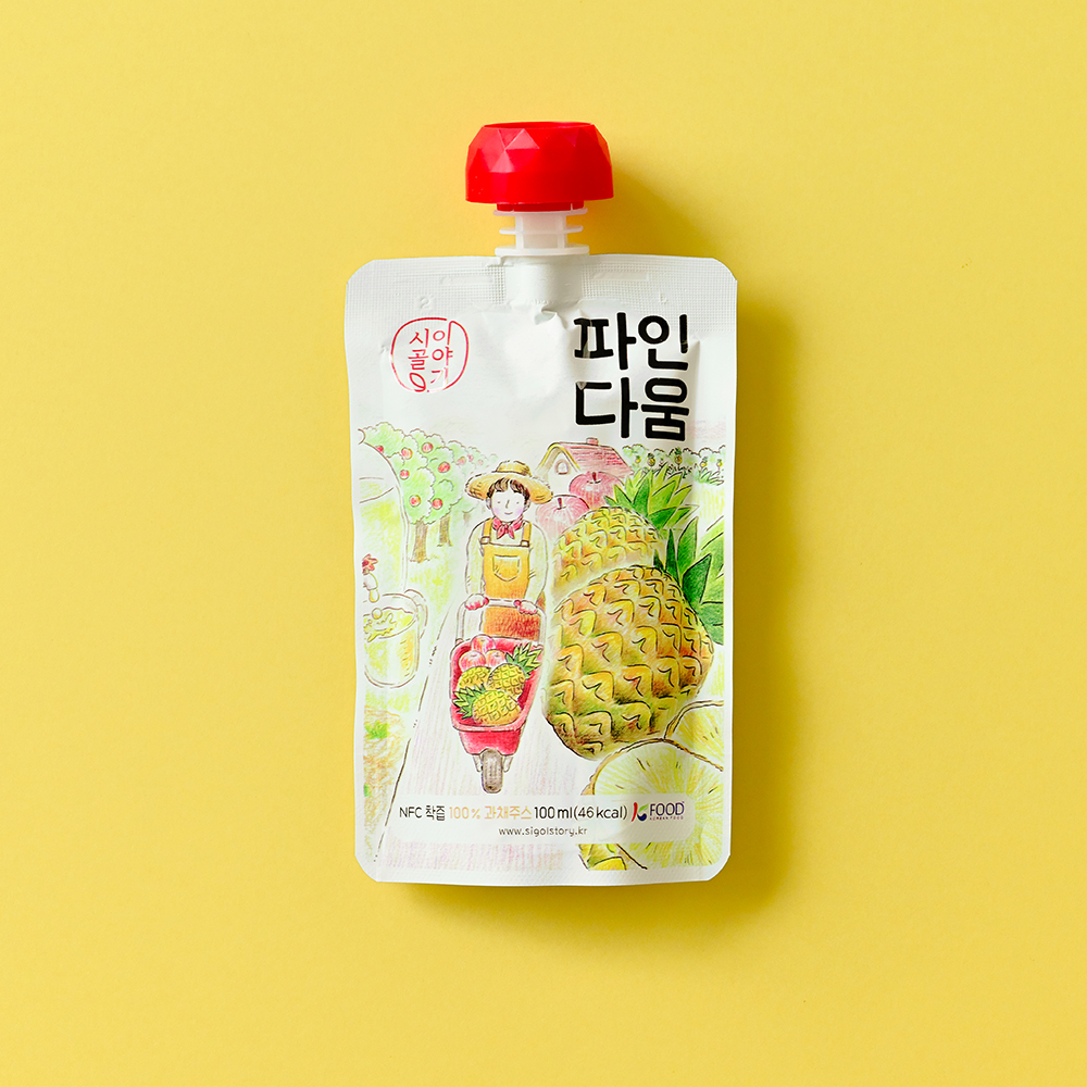 [옵션형] 파인다움 파인애플과 사과를 착즙한 과채주스 100ml  20포/10포 이미지 8