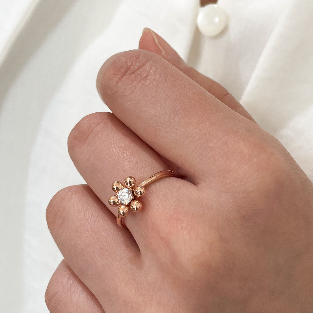 1부 천연 다이아 반지 3.5mm 코스모스 프로포즈 결혼 기념일 선물 여자 친구 - 상세 이미지 2