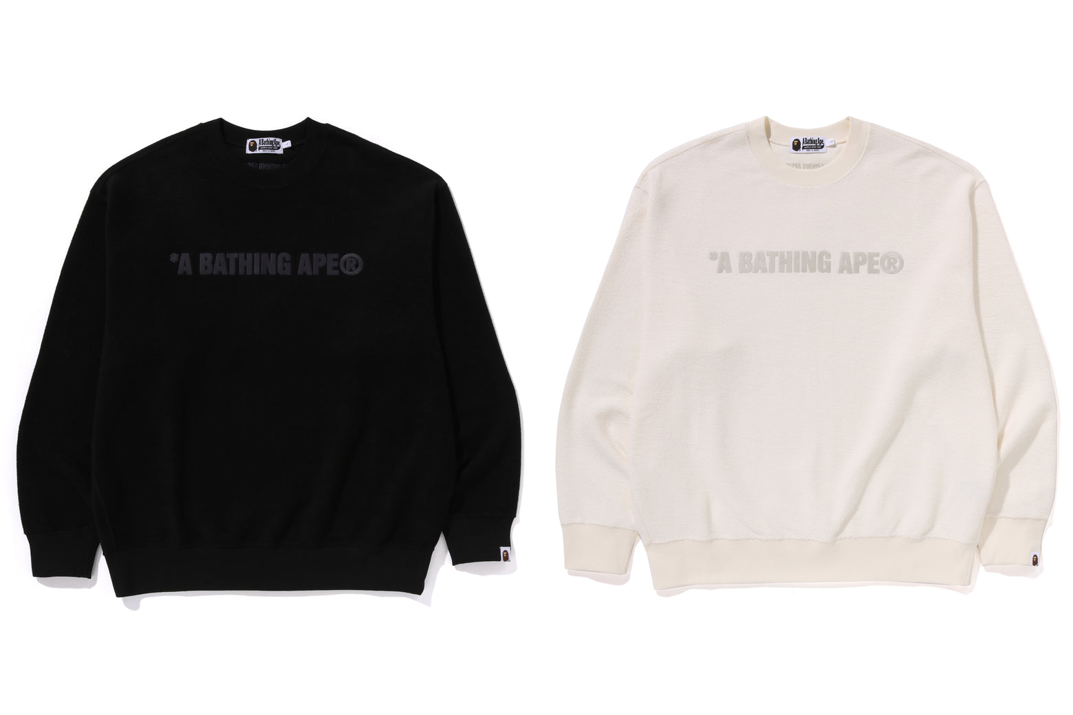 베이프 긴팔티 BATHING APE LOGO RELAXED FIT CREWNECK SWEATSHIRT 1K80-113-307 - 상세 이미지 3