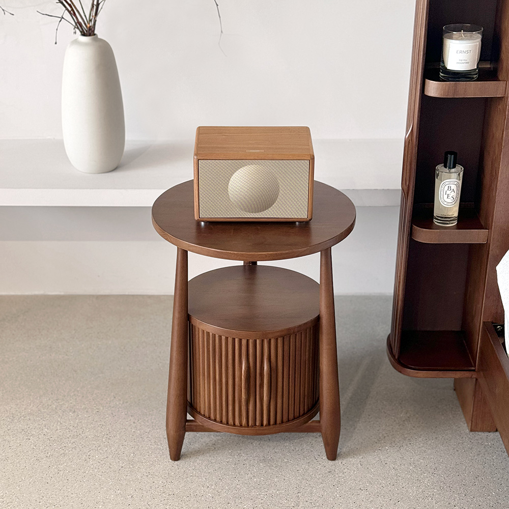 로포텐 로망 원목 틈새 미니 침대 옆 협탁 선반