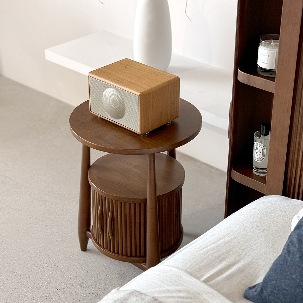 로포텐 로망 원목 틈새 미니 침대 옆 협탁 선반