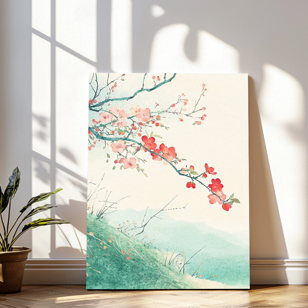 부귀매화 A3 캔버스 액자 매화그림 - 상세 이미지 3