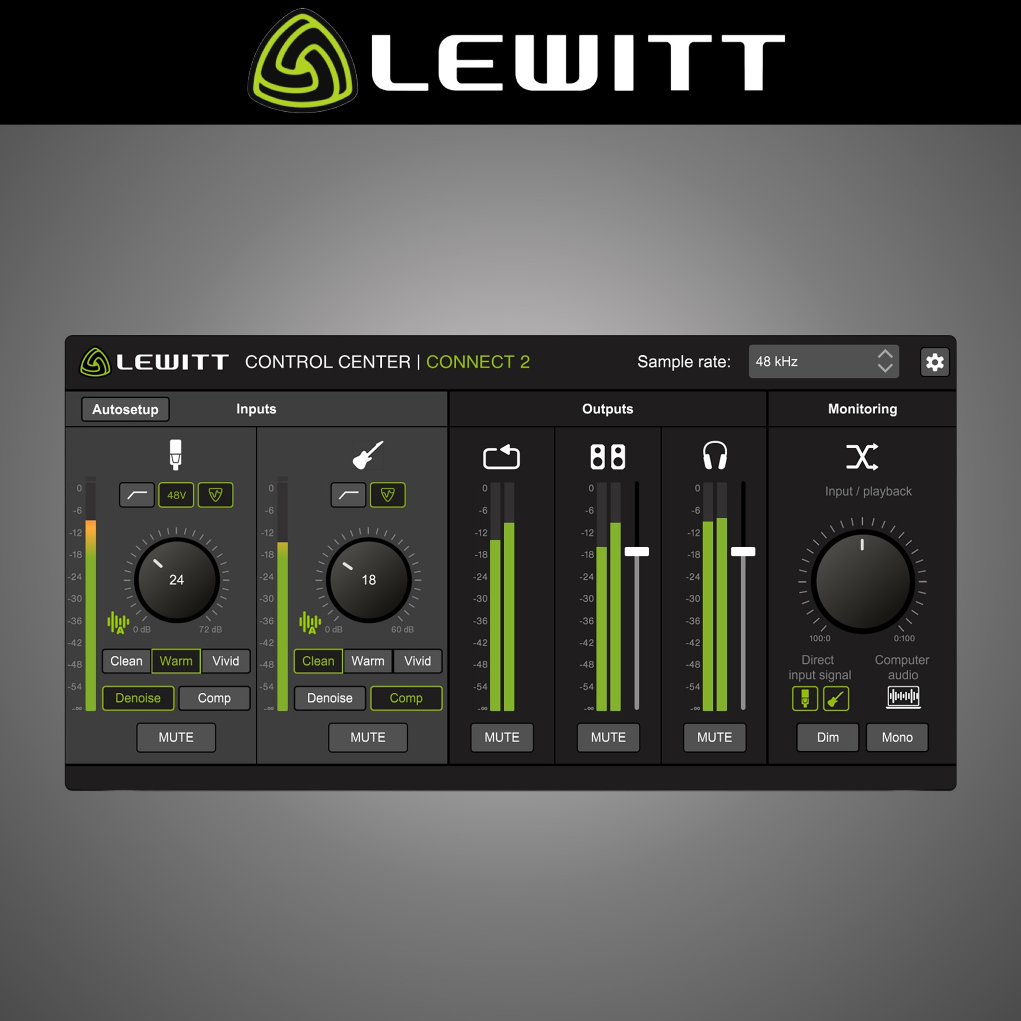 LEWITT CONNECT2 르윗 커넥트2 오디오 인터페이스 LCT240 콘덴서마이크포함 - 상세 이미지 5