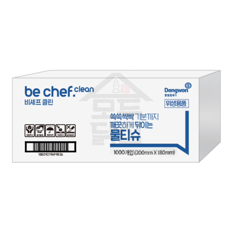 동원 홈푸드 비셰프 크린 업소용물티슈 1000매 낱개포장 물티슈 - 상세 이미지 3