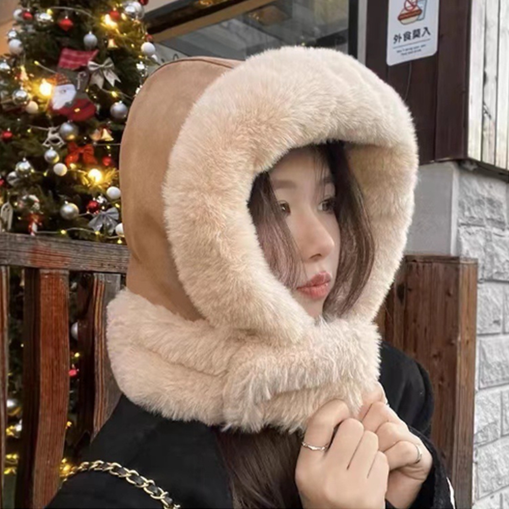 여성 방한 트루퍼햇 러시아 털 스웨이드 이어머프캡 군밤 장수 귀도리 방한모 귀덮는 귀달이모자 - 상품 이미지