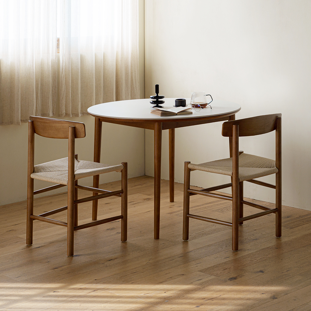 라떼 원목 원형 포세린 세라믹 테이블 1000