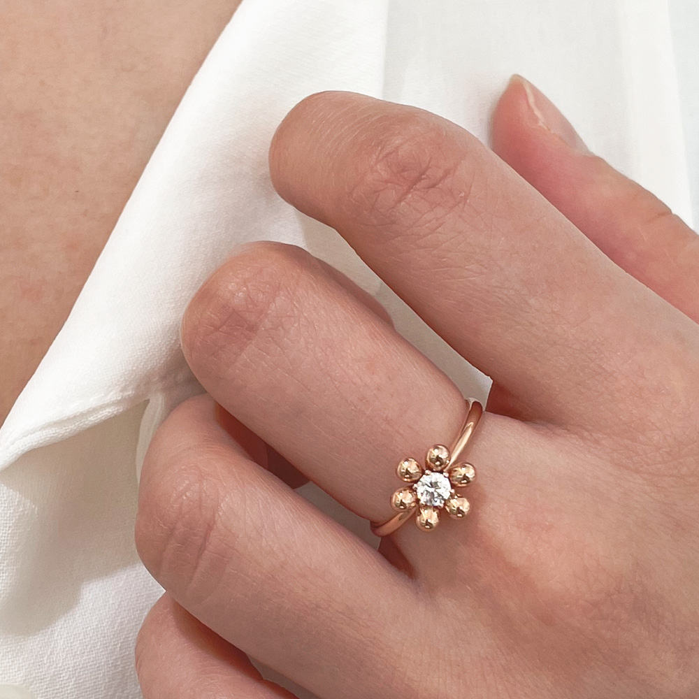 1부 천연 다이아 반지 3.5mm 코스모스 프로포즈 결혼 기념일 선물 여자 친구 - 상세 이미지 3