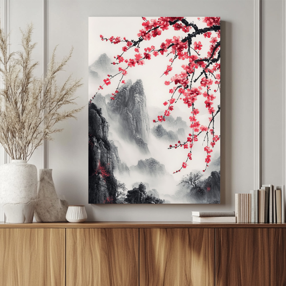 부귀매화 A3 캔버스 액자 매화그림 - 상세 이미지 5