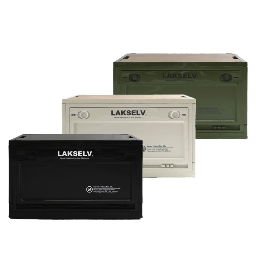 락셀 어드벤처 스퀘어 폴딩 박스 캠핑 55L 상판포함 수납 상자 정리 접이식