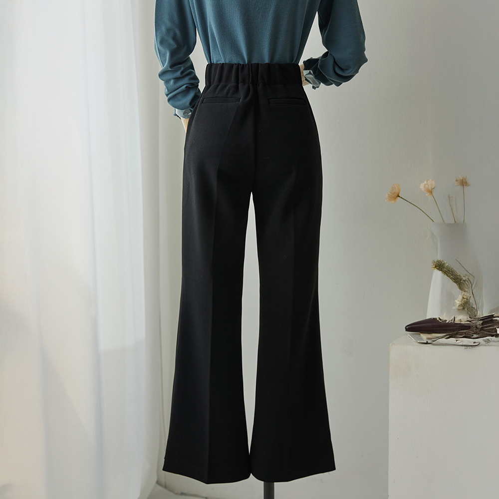 모첼 속기모 언발 트임 세미부츠컷 스판 뒷밴딩 슬랙스 - 상세 이미지 5