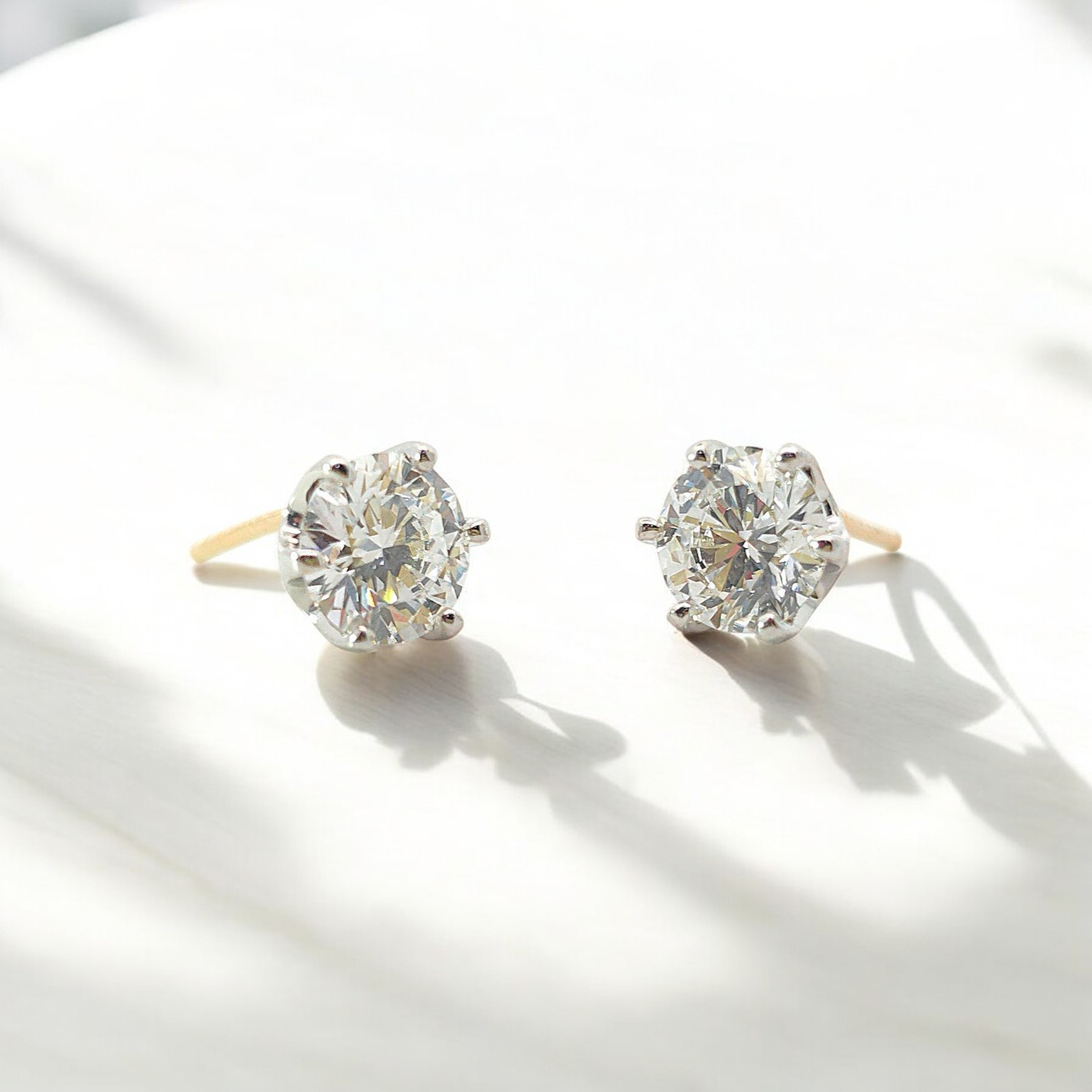 IGI 랩다이아몬드 2캐럿 1.5캐럿 1캐럿 랩다이아 귀걸이 14K 18K - 상세 이미지 5