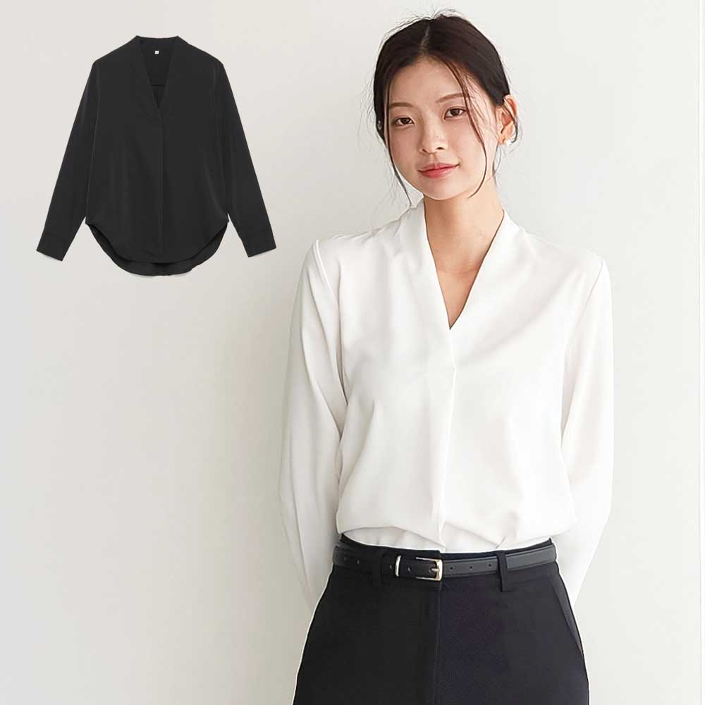 흰색 면접 흰블라우스 통통녀 하객룩 [셀디]