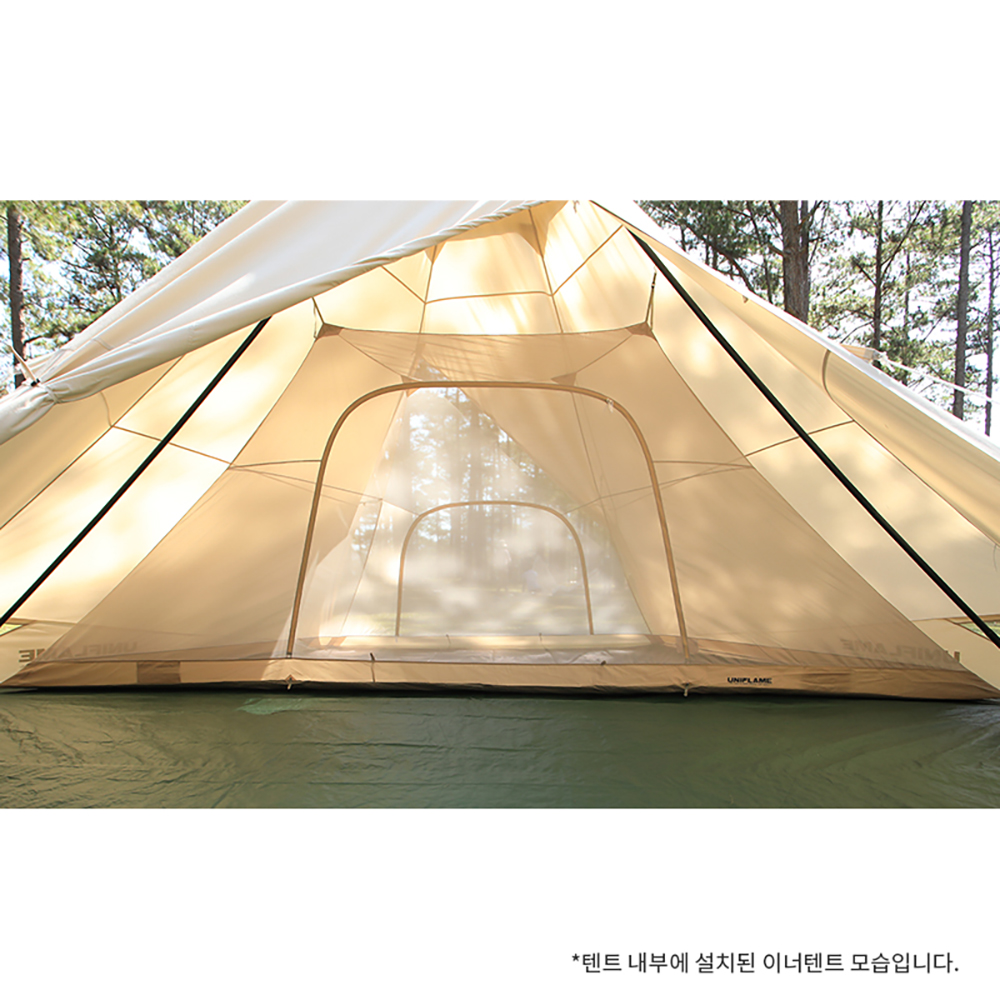 유니프레임 서커스 tc 티피 텐트 2폴 솔로 면 혼방 인디언텐트 그라운드시트 포함 - 상세 이미지 5
