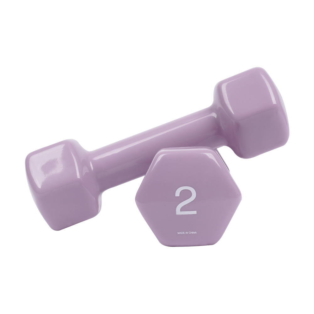 아이워너 PVC 뷰티 육각 덤벨 미용 아령 2kg, 2개, 라일락퍼플 - 상품 이미지