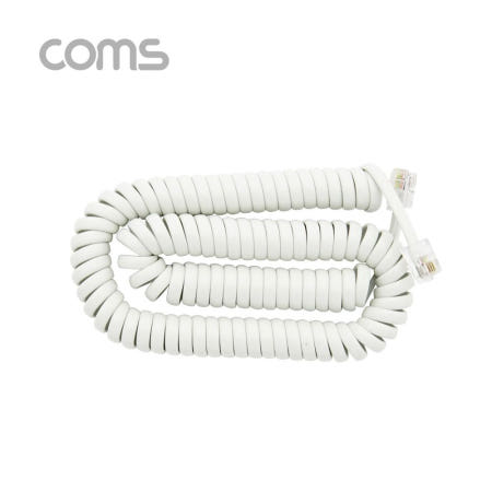 라이트컴 Coms 전화선 송수화기 케이블(4P4C), 스프링 Ivory (BT603)