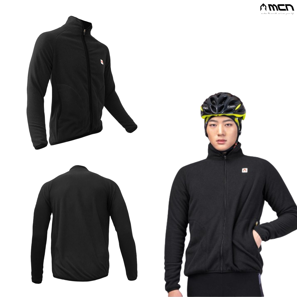MCN 겨울 방한 자전거 플리스 후리스 자켓 라이딩복 상의 블랙
