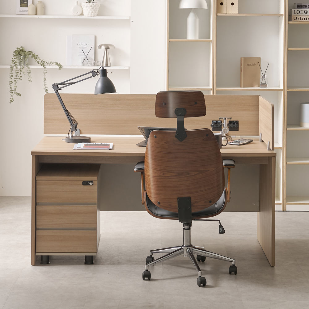 사무실 이동서랍 3단 사무용 책상서랍장 라이즈 오크