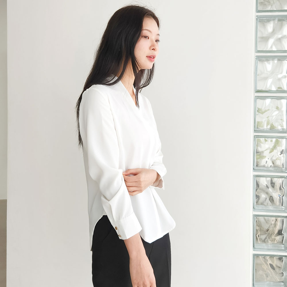 흰색 면접 흰블라우스 통통녀 하객룩 [셀디] 이미지 7