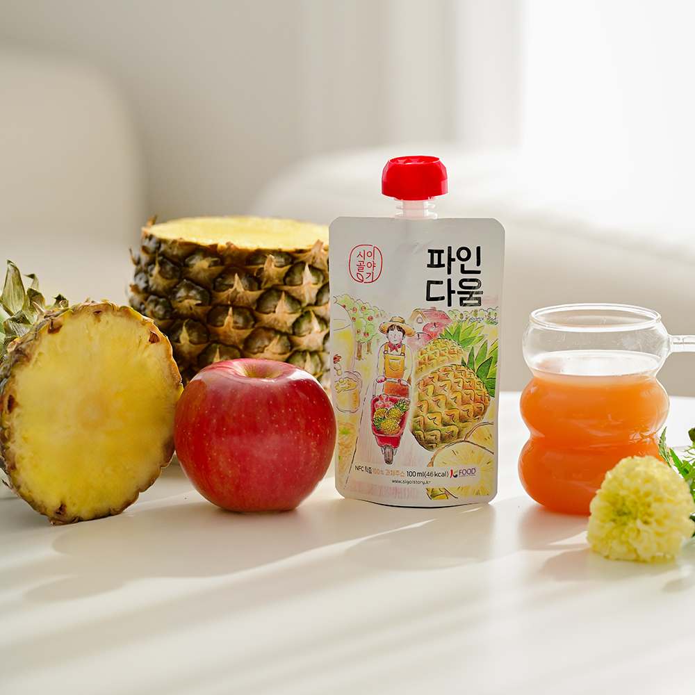 [옵션형] 파인다움 파인애플과 사과를 착즙한 과채주스 100ml  20포/10포 이미지 7