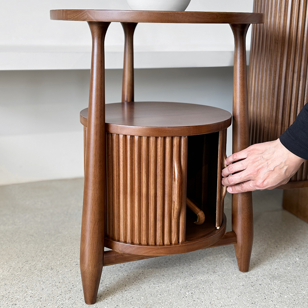 로포텐 로망 원목 틈새 미니 침대 옆 협탁 선반