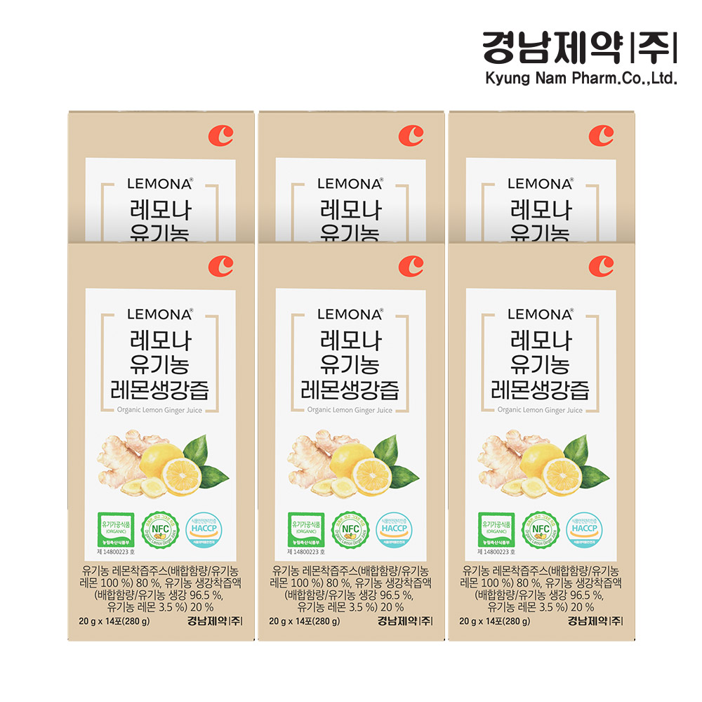 경남제약 레모나 유기농 레몬생강즙 14포, 6개 - 상품 이미지