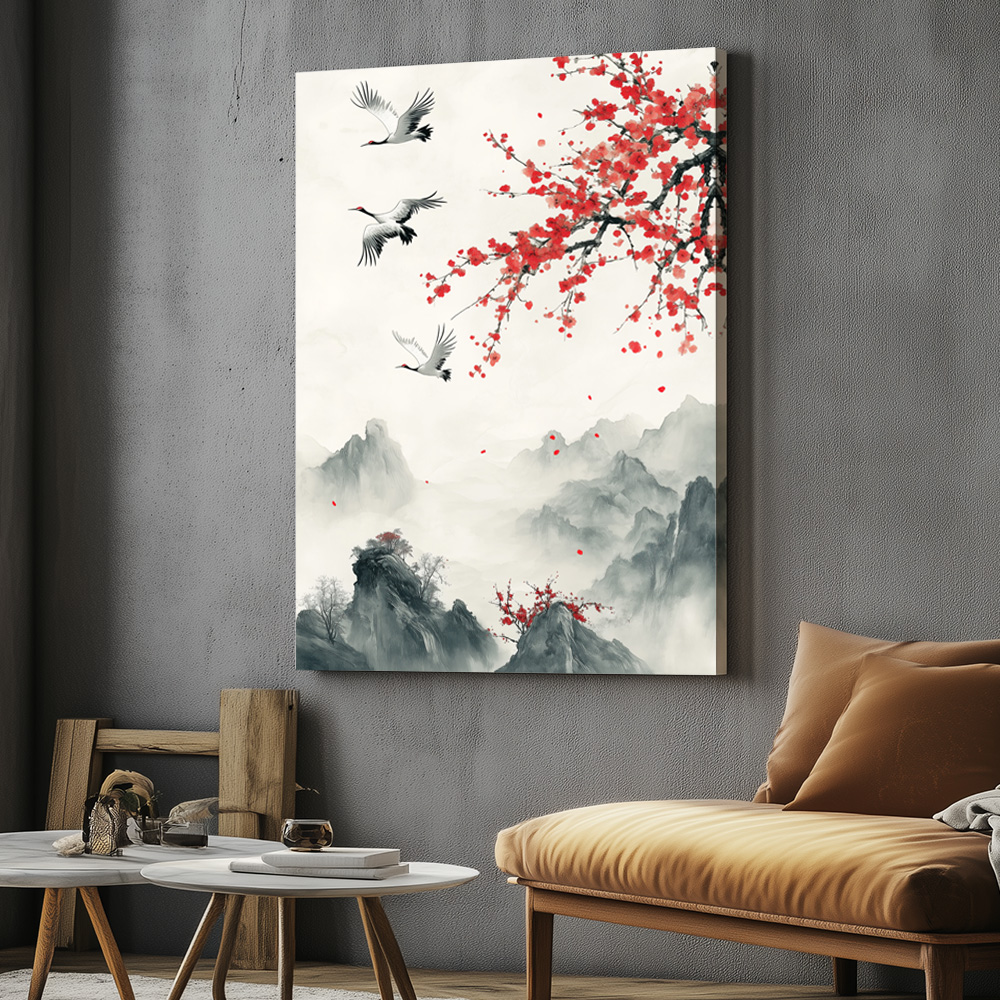 부귀매화 A3 캔버스 액자 매화그림 - 상세 이미지 2
