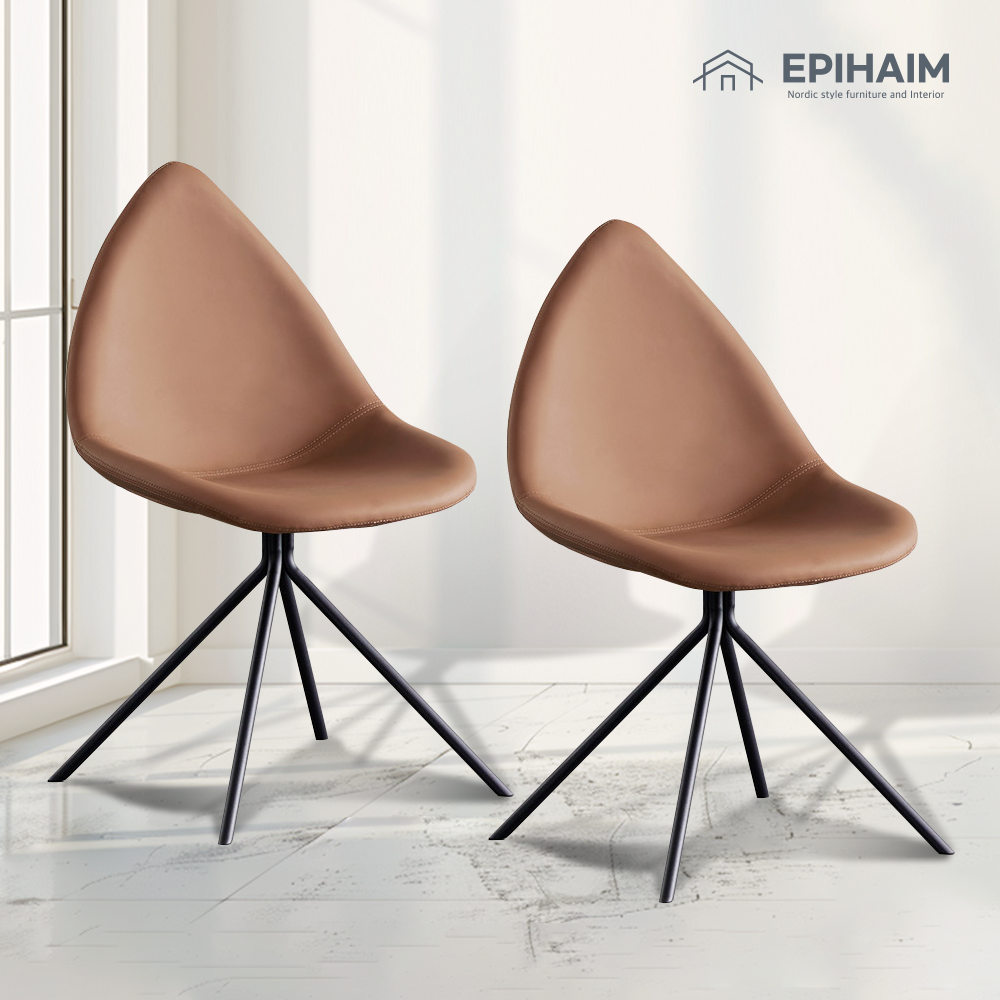 에피하임 오타와체어 카페 인테리어가죽의자 식탁 가죽 다이닝체어 2P