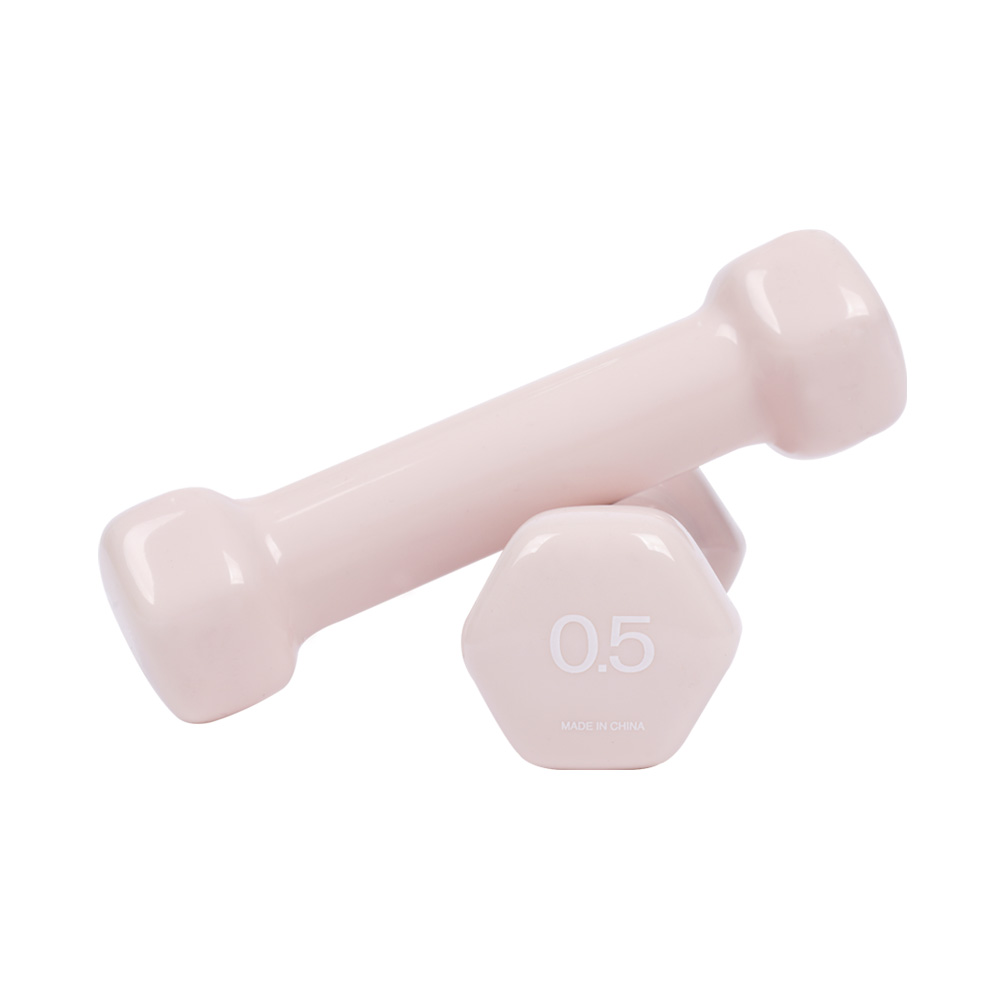 아이워너 PVC 뷰티 육각 덤벨 미용 아령 0.5kg, 2개, 베이비핑크 - 메인 이미지