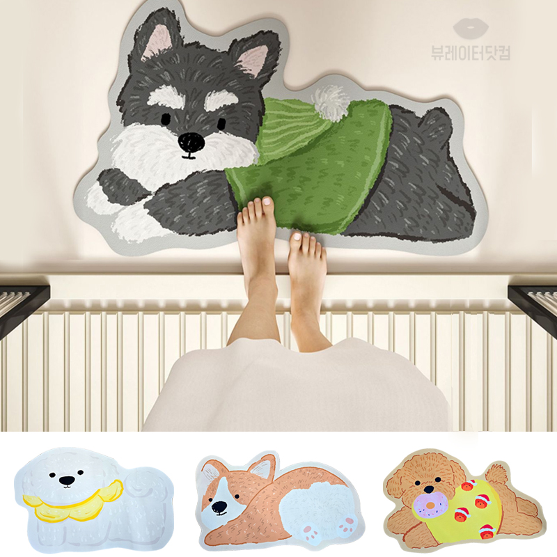 뷰레이터닷컴 강아지 규조토 발매트 빨아쓰는 욕실 주방 화장실 매트 40x60