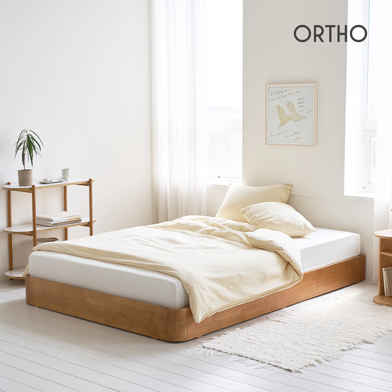 올쏘 우디 라운드 저상형 원목 침대 프레임 Q