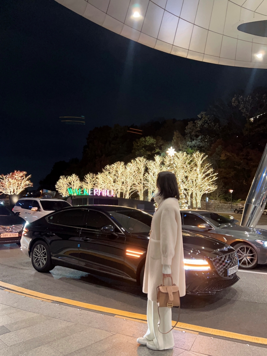 리얼 양모 시어링 / 따뜻한 골드 더플 버튼 하이넥 롱 무스탕 코트 2col 상세 이미지 20
