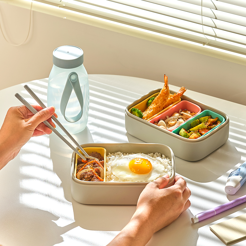 [N단독]실리팟 프리미엄 실리콘 투 고 런치박스 도시락 도시락통 밀프랩 밀폐용기 국내생산