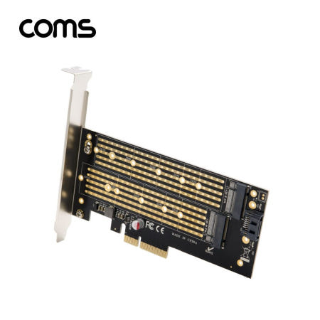 라이트컴 Coms PCI Express 변환 컨버터 M.2 NGFF NVME SSD Key B&M to PCI-E 4x + SATA 7P PC 브라켓 (SW078)