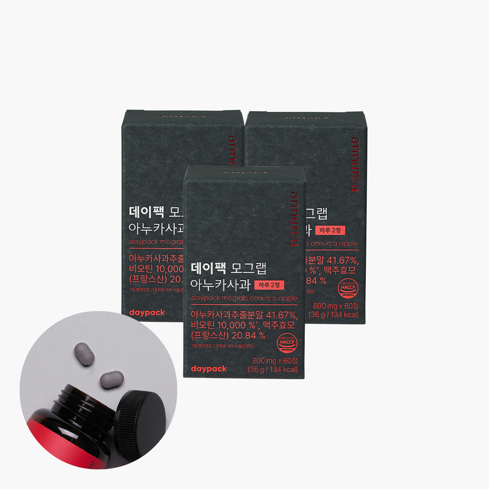 데이팩 모그랩 아누카사과 맥주효모 비오틴 10000% 60정, 3개
