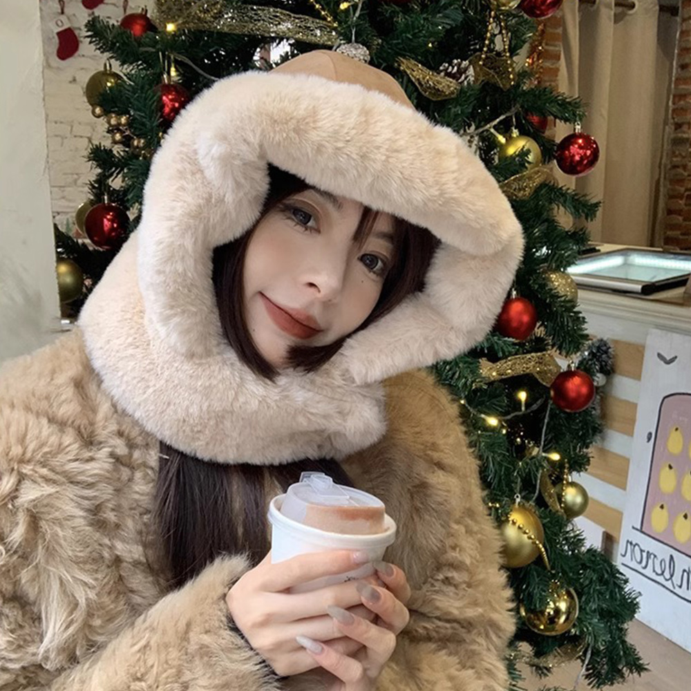 여성 방한 트루퍼햇 러시아 털 스웨이드 이어머프캡 군밤 장수 귀도리 방한모 귀덮는 귀달이모자 - 상세 이미지 4