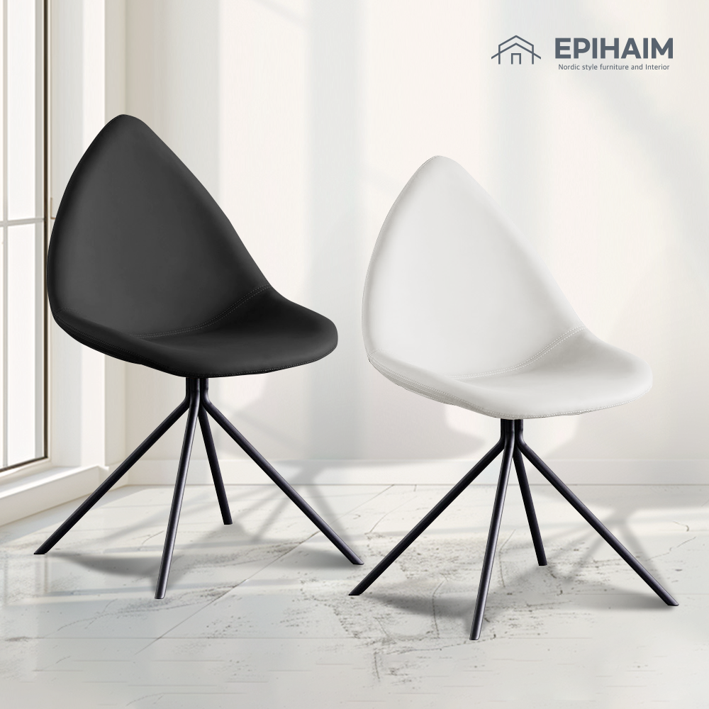 에피하임 오타와체어 카페 인테리어가죽의자 식탁 가죽 다이닝체어 2P