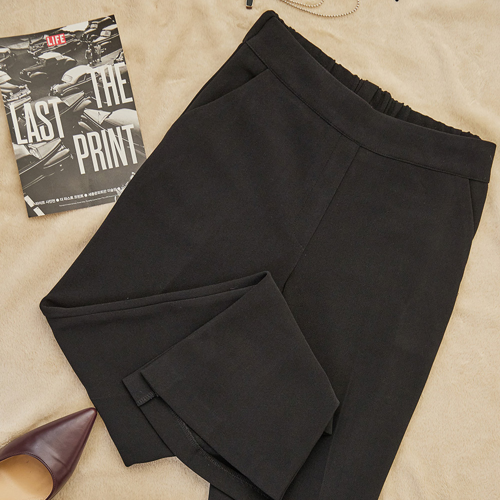 모첼 속기모 언발 트임 세미부츠컷 스판 뒷밴딩 슬랙스 - 상세 이미지 2