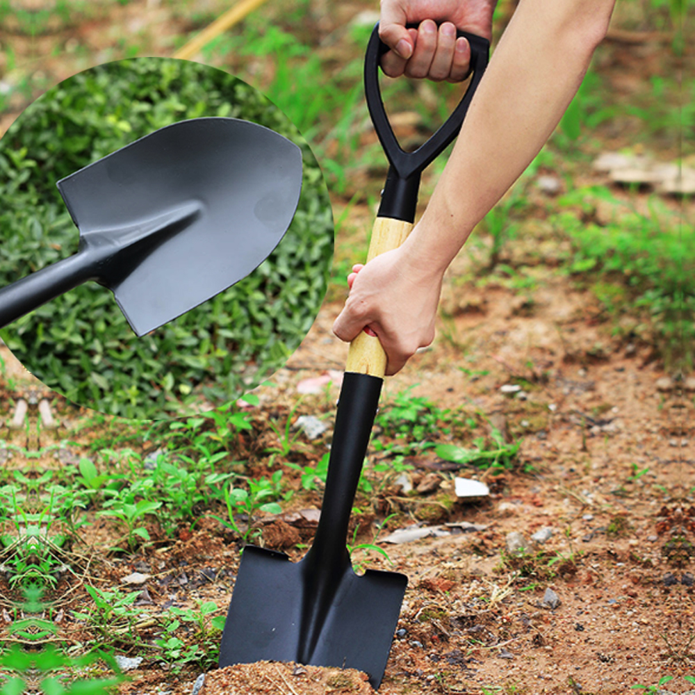 36CM 소형 나무 미니 철삽 갯벌 해루질 캠핑 휴대용 원예 꽃삽 눈 모래 제설 다용도 삽