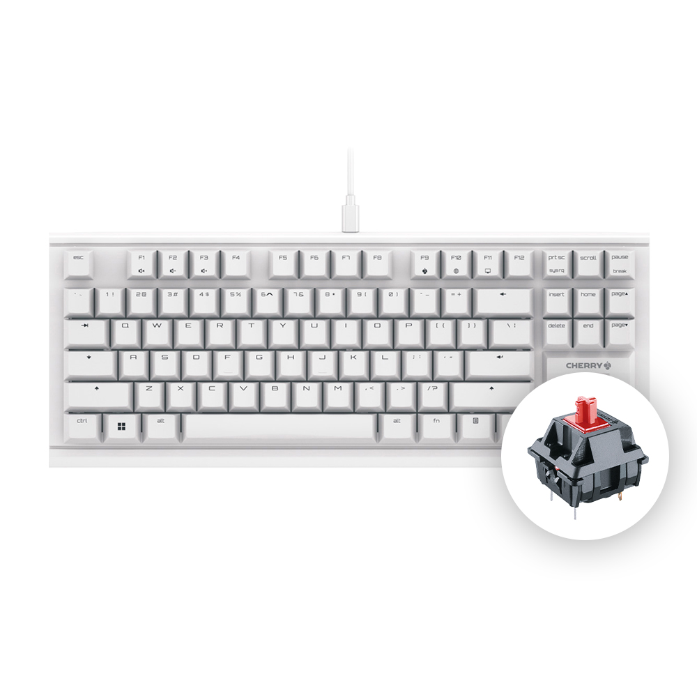체리 키보드 MX 1.1 TKL 텐키리스 게이밍 기계식 키보드 화이트, 적축 - 메인 이미지