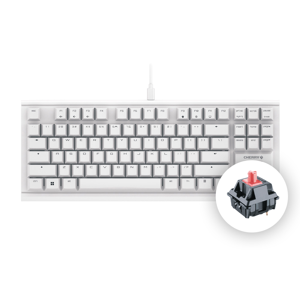 체리 키보드 MX 1.1 TKL 텐키리스 게이밍 기계식 키보드 화이트, 저소음적축 - 메인 이미지