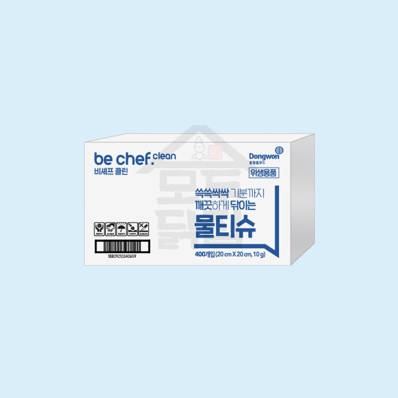 동원 홈푸드 비셰프 크린 업소용물티슈 400매 낱개포장 물티슈 - 상세 이미지 2