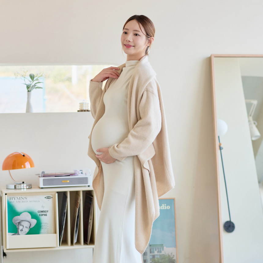 임산부 반목 트임 주수 원피스 만삭 사진 촬영 키작녀 키큰 하객룩 임부복 사진 5