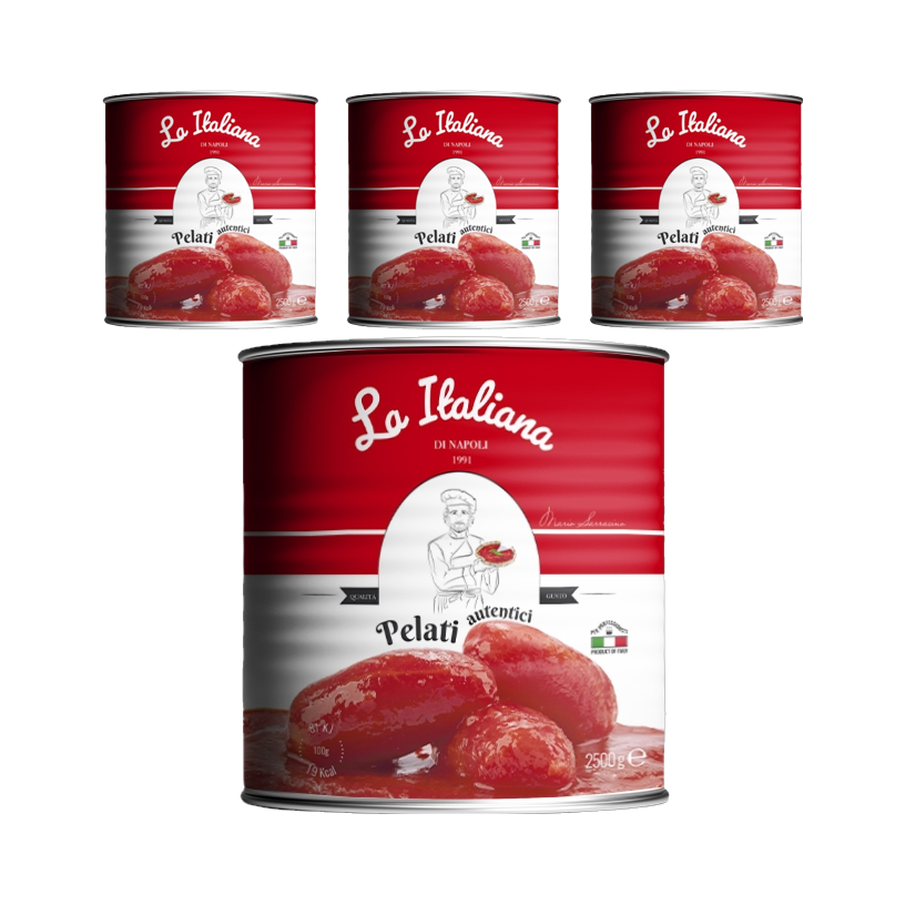 라이탈리아나 이탈리아 나폴리 저칼로리 토마토 홀 통조림 400g, 4개 - 상품 이미지