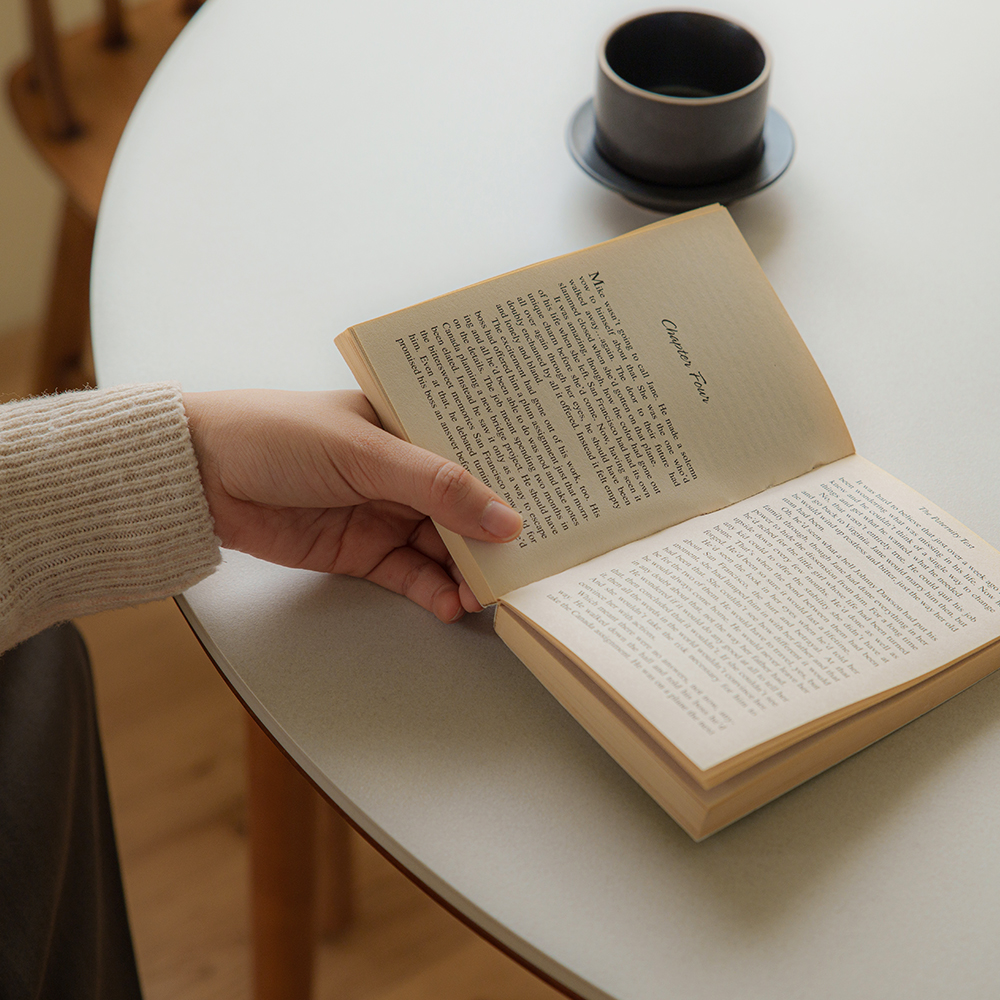 라떼 원목 원형 포세린 세라믹 테이블 1000